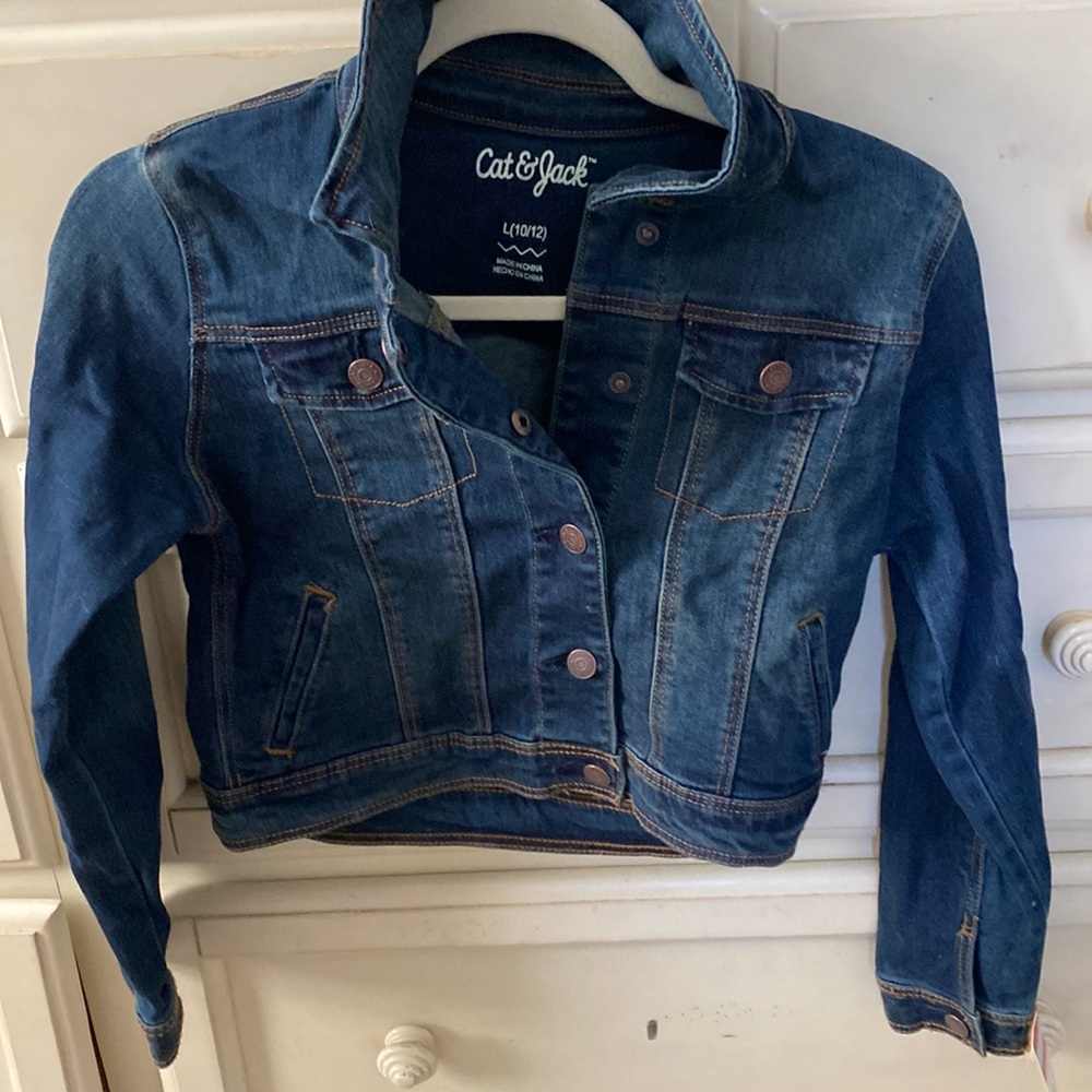 Girls 10/12 denim jacket . Never worn with tags.